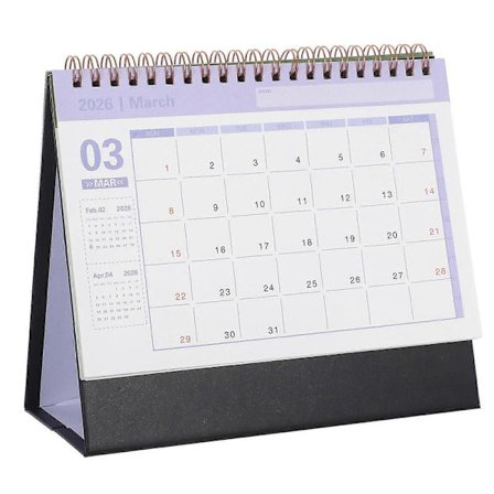 Liten Skrivbordskalender 2026 Bordskalender för Hemmabruk Svart Papper