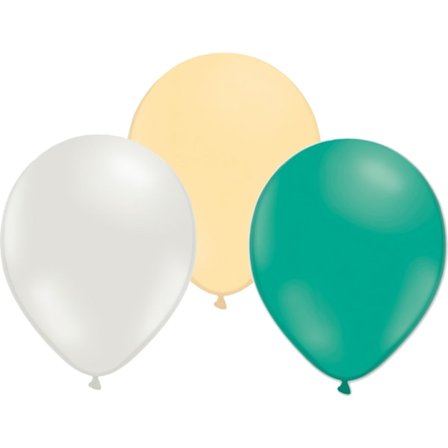 Ballonger 24-pack Smaragdgrön/Ivory/vit