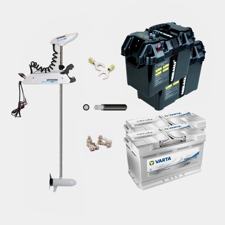 Zestaw silnika elektrycznego Watersnake Geo-Spot 80, 78", 620 W, 198 cm regulowana długość kolumny, montowany z przodu, z czujnikiem GPS + kontroler, 