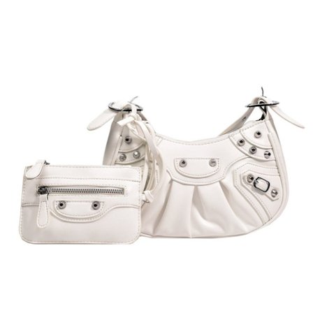 PU-Lær Skulderveske med Nitter og Spiker - Designer Crossbody Bag