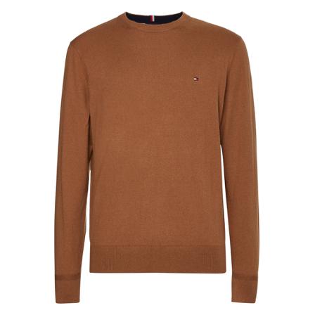 Tommy Hilfiger, Round-neck Knitwear Bruin, Heren, Maat:L,Katoen