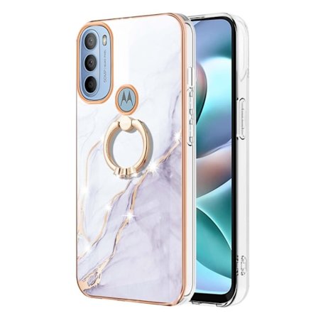Marmormotiv Motorola Moto G41 / Motorola Moto G31 skal - Vit Marmor Dimma