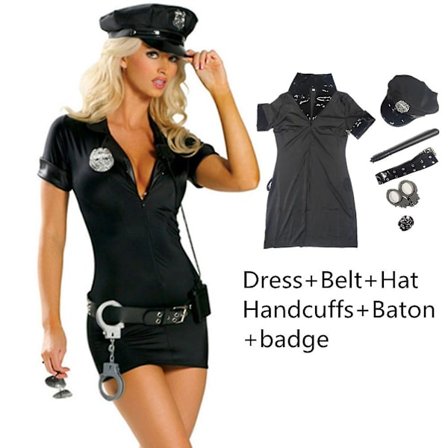Mordely Sexy Policewomen Costume Party Carnival Cop Police Officer Uniform Halloween Adult Woman Police Cosplay Dress Up