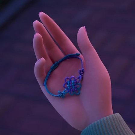 Kpop Demon Hunters Rumi -solmukoriste, DIY-punottu solmu, perinteinen käsintehty lahja, etninen asuste