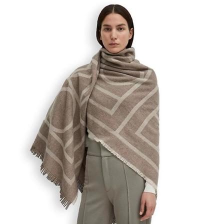Varm skjerf for kvinner Geometrisk firkant Tykk stor poncho kappe pashmina teppe sjal A 150*135cm