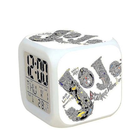 Jojos bisarra äventyrstermometer Glödande kub Väckarklocka Fyrkantig färgglad barnrum