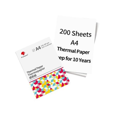 A4-lämpöpaperi 200 arkkia Phomemo-lämpökirjoittimiin