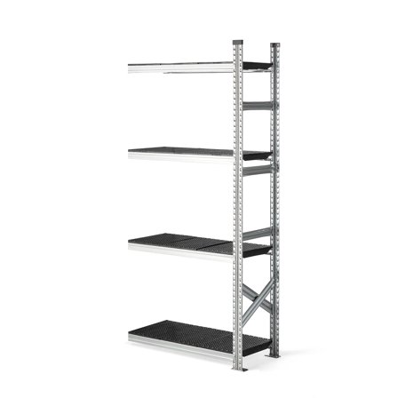 Regalsystem TRANSFORM, Anbaumodul, 1972 x 900 x 400 mm, Kunststoff schwarz