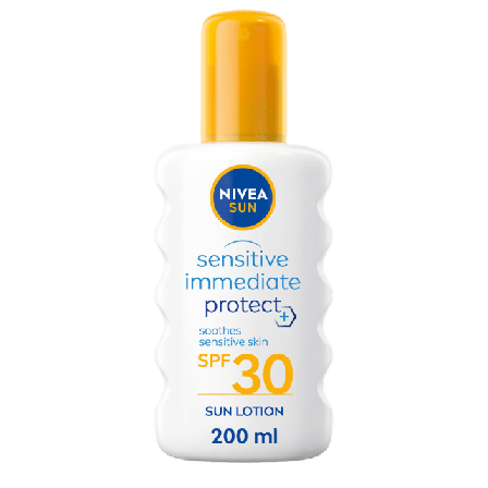NIVEA Sensitive Immediate Protect Soothing Sun Spray SPF 30 Solskydd & solvård Dam 200 ML