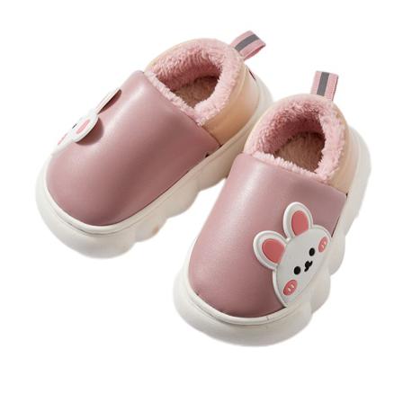 Fleecefoder För Flickor Vintervarma Skor Round Toe House Slipper