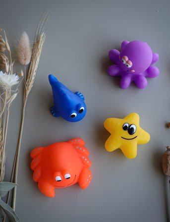 Rätt Start Bathtoys, Sea Animals, 4-Pack - Multi/patterned - ONE SIZE