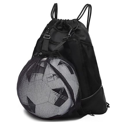 Fodboldtaske til teenagere, fodboldrygsæk, træningstaske, snøre-rygsæk, fodbold og tasker til basketball, volleyball, baseball med boldnetlomme