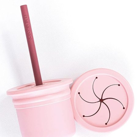 Minikoioi Drick- Och Snacksset Mata & äta Rosa 6 months