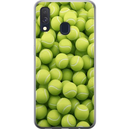 Kompatibel Mobilcover til Samsung Samsung Galaxy A40 Mønster af grønne tennisbolde i høj detalje, sporty motiv med gentagende tekstur og stærke fa