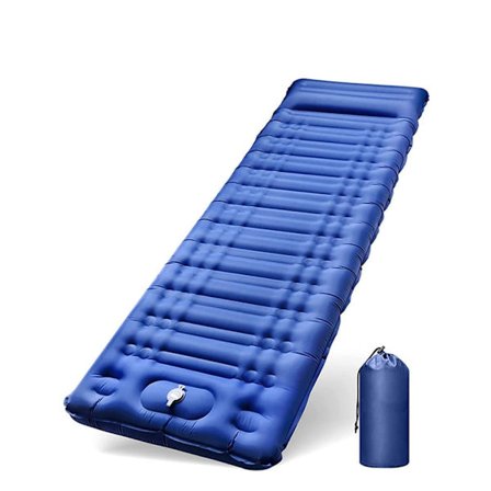 Selvopustelig Campingmåtte, Sammenfoldelig Udendørs Måtte, Ultralet Vandafvisende Sovemåtte med Fodpumpe_TF_TF