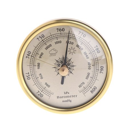 72mm Vegghengende Barometer 1070hPa Gullfarge Round Dial Værstasjonsverktøy