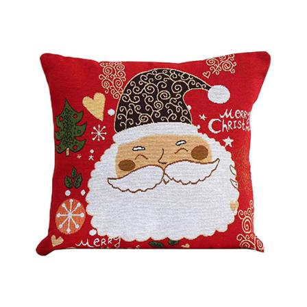Julgransrutig Kuddfodral med Söta Tomte Nisse Mönster Stickad Kudde Typ A