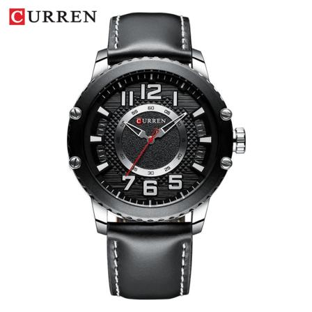 Casual skinnbelteklokke for menn Kvarts vanntett klokke MZMW-8341 Black