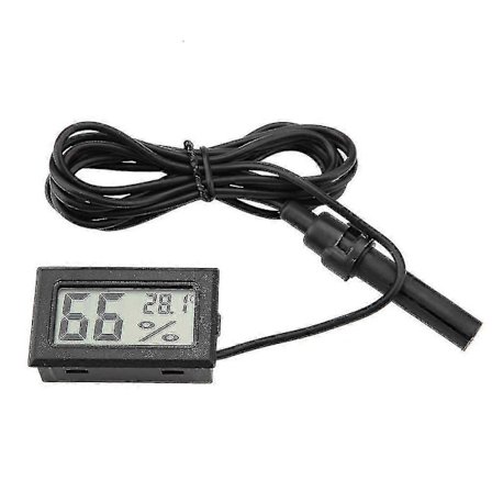 Mini Lämpömittari Hygrometri, Upotettu LCD Digitaalinen Lämpötila Kosteusmittari Ulkoisella Anturilla Inkubaattoreille Matelijasäiliö Akvaario Fi