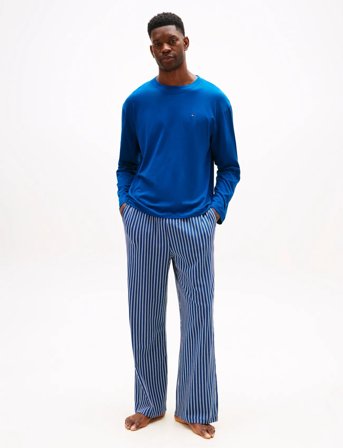 Tommy Hilfiger Ls Jersey Pj Set Print - Blue - S