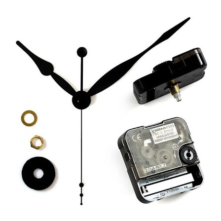 Ostar F333 Kvartsklokkeverk DIY Veggklokke Tilbehørsett Med 33# Svarte Visere Og Muttere (FMY)