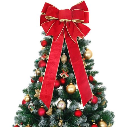 Juletresett, 60 cm, høy rosett, juletre, stor rød julesett, fløyelsrosett, matt, juledekorasjon for girlander, juletre,