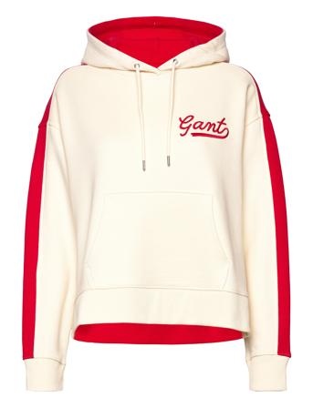 D2. Color Block Hoodie Hettegenser Genser Hvit GANT*Betinget Tilbud