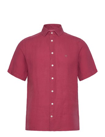 Hackett London Gmd Linen Ss - Burgundy - L