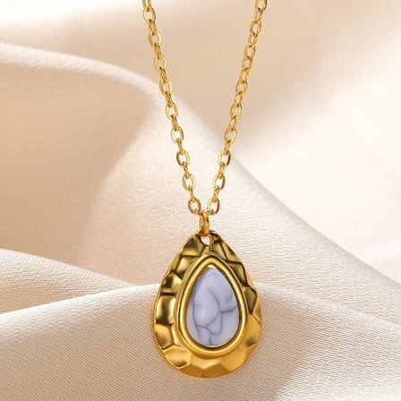 Naturligt vit Opal Waterdrop Halsband Gentlewomen