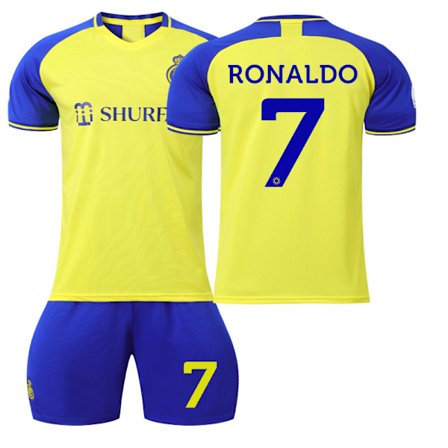 22-23 Riyadh Victory Hemma C Ronaldo Nr. 7 Jersey Fotbolldräkt Saudi League Tryckt Nummer Med Sockor