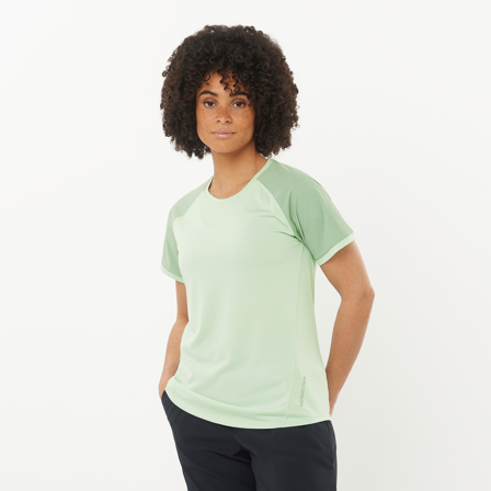 Salomon - Women's T-shirt Outline Ss Tee W - Aqua Foam / Iceberg Green