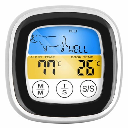Kötttermometer, snabbläsande mattermometer, digital kökstermometer för ugn