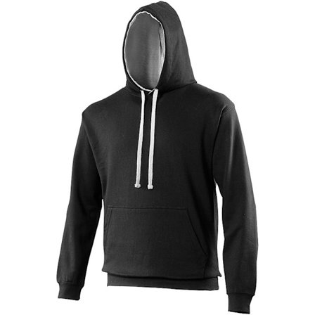 Awdis Varsity Hooded Sweatshirt / Hoodie 2XL Jet Black / Heathe