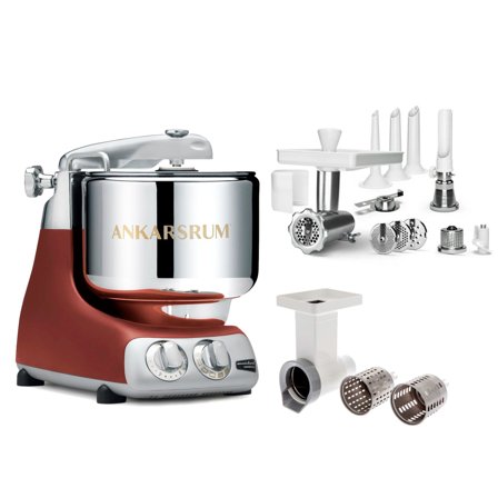 Ankarsrum Köksmaskin, stort tillbehörspaket, rustic maroon | Köksmaskiner > Köksassistenter | Bagaren och Kocken