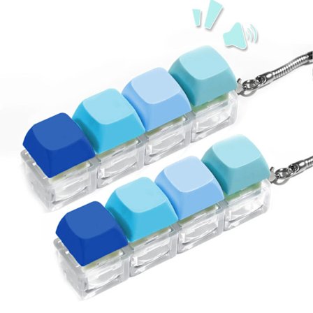 2 stk. tastatur-fidget-leker, tastatur-fidget-klikker, gradient dekompresjons-klikkerknapp-leker for stresslindring og tidsfordriv