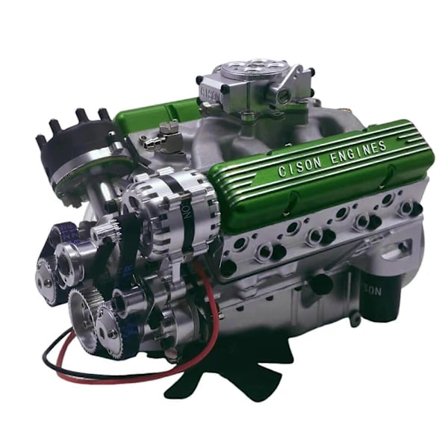 V8 Mekanisk Motor Ornament Industriell Stil Bilmotor Ornament for Skapvisning Grønn[CO]