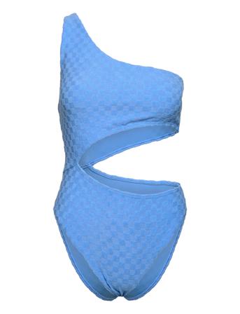 Terry Asym Cut Out 1 Pc Blue Speedo