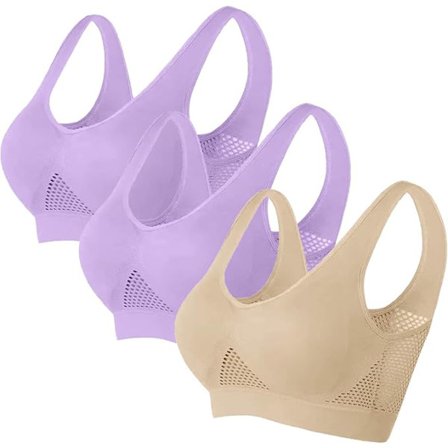 3 kpl push-up-rintaliivejä naisille, urheiluliivit, alusvaatteet, suuri koko, urheiluliivisetti, puuvillaiset urheiluliivit naisille