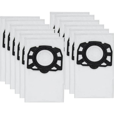 12-pak KFI 487 filterposer støvsugerposer tilbehør til Karcher WD4, WD5, WD6, MV4, MV5, MV6, WD4.000...WD5.999, 2.863-006.0
