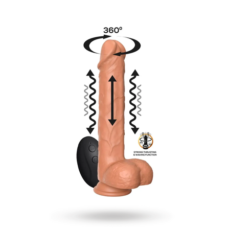 Flavius Dildo With Thrusting, Waving & Vibration 23 cm - Sexleker Vuxen: Vibrator, dildo & massajestaver