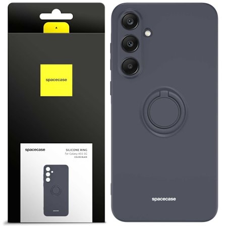 Spacecase Silikonecase Ring För Samsung Galaxy A55 5G Svart