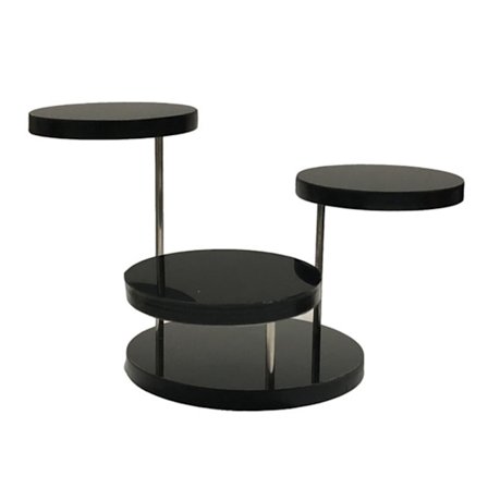 3-lags svart smykkestativ, flerlags ringholder, kake- og dessertstativ, dekorative hyller for fest