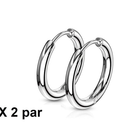 Obs! 2 Par 8 mm innerdiameter Hoops örhängen i kirurgiskt stål