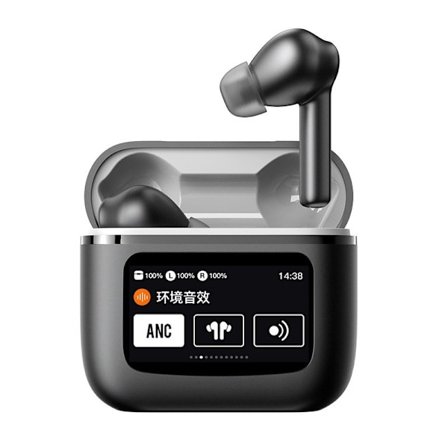 Bluetooth-hörlurar HiFi Stereo, LED Smart Touch Screen Öronproppar, ANC Brusreducerande Öronproppar med Mikrofon, In-Ear Hörlurar för iOS/Android (