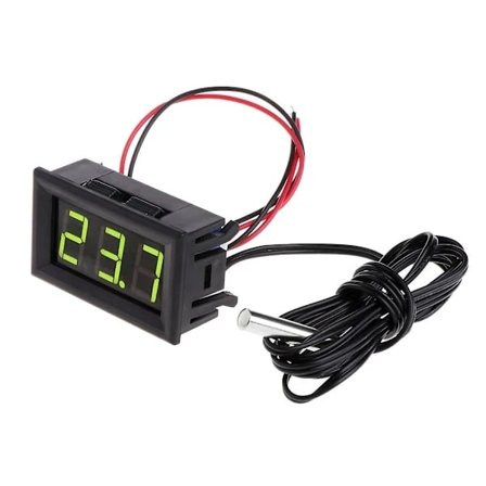 【PP】50~110 C For DC 12V Digital LED Termometer Bil Temperaturmåler Panel Me Grønn