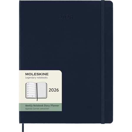 Moleskine Kalender 12M Weekly Notebook 2026 Hardcover XL Sapphire Blue