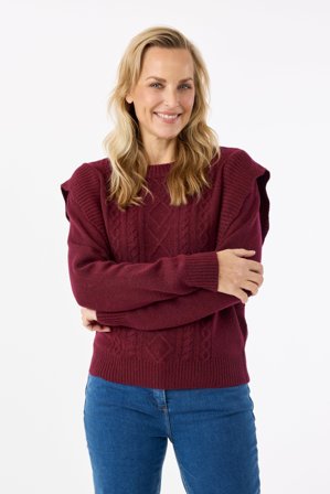 BRANDTEX - Langærmet Strik - Bordeaux