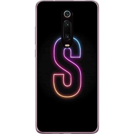 Kompatibelt Mobildeksel til Xiaomi Xiaomi Mi 9T Pro Neonbokstav S i lysende rosa og blå toner mot mørk bakgrunn, stilig bokstavkunst med retrofutur