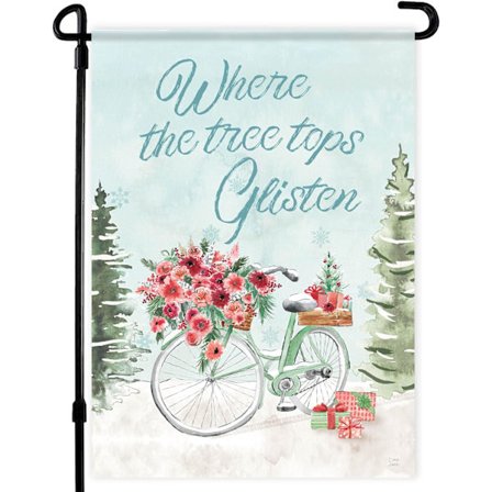 Julehaveflag - Dobbeltsidet juleflag 30,48 x 45,72 - Premium trykt kunst vinterflag - Velkommen haveflag til forhave, veranda, græsplæne