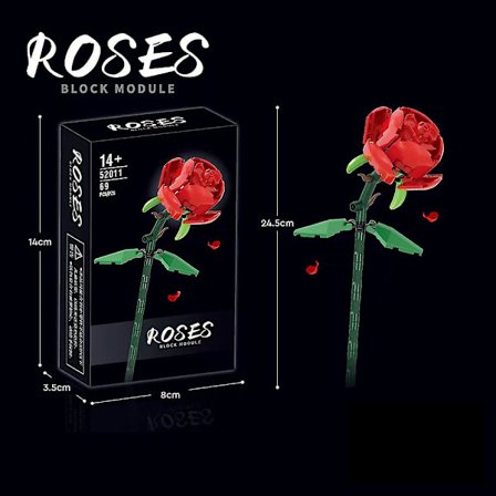 Rose Flower Building Block Flower Assembly Immortal Flower